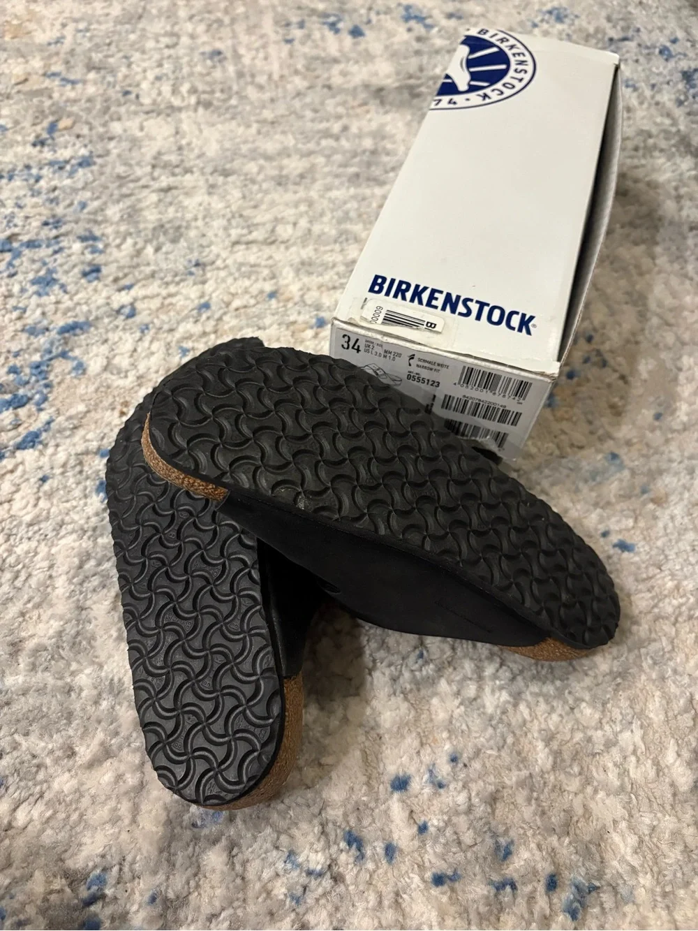 Birkenstock Men’s Black Slip-On Sandals with Cork Footbed